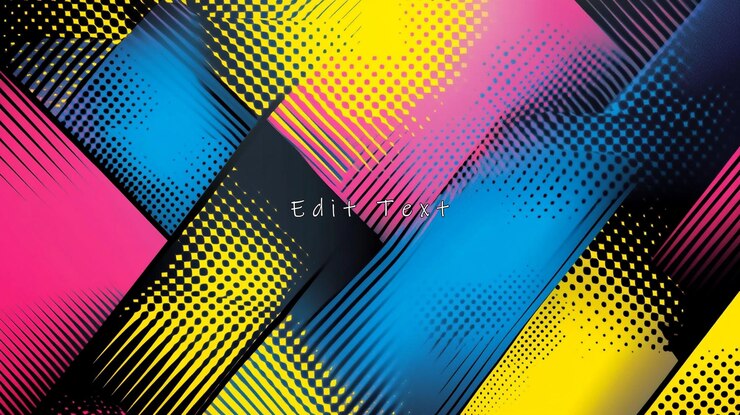 PSD patrón geométrico abstracto con colores vibrantes y textura de medio tono