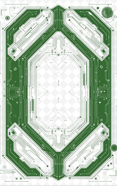 Un patrón geométrico verde y blanco con el número 4 en el centro