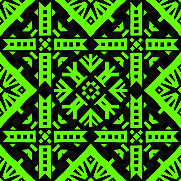 un patrón geométrico verde y negro con formas geométricas y cuadrados