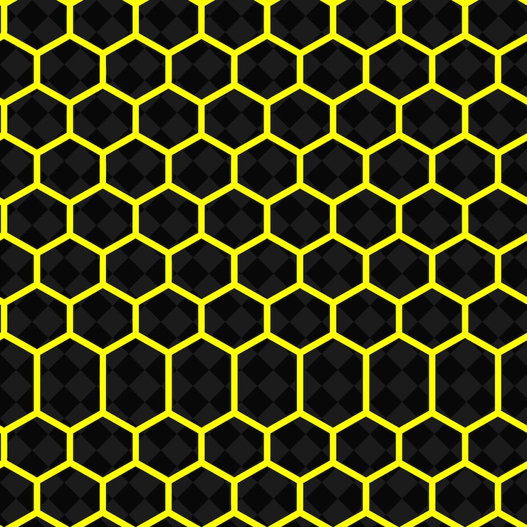 PSD patrón hexagonal de nido de miel con icono de hexágono e interconexión abstracto diseño vectorial de patrones naturales