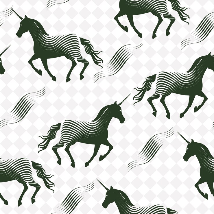 PSD patrón ikat con un tipo de icono de caballo y líneas borrosas con diseño vectorial de patrón natural abstracto