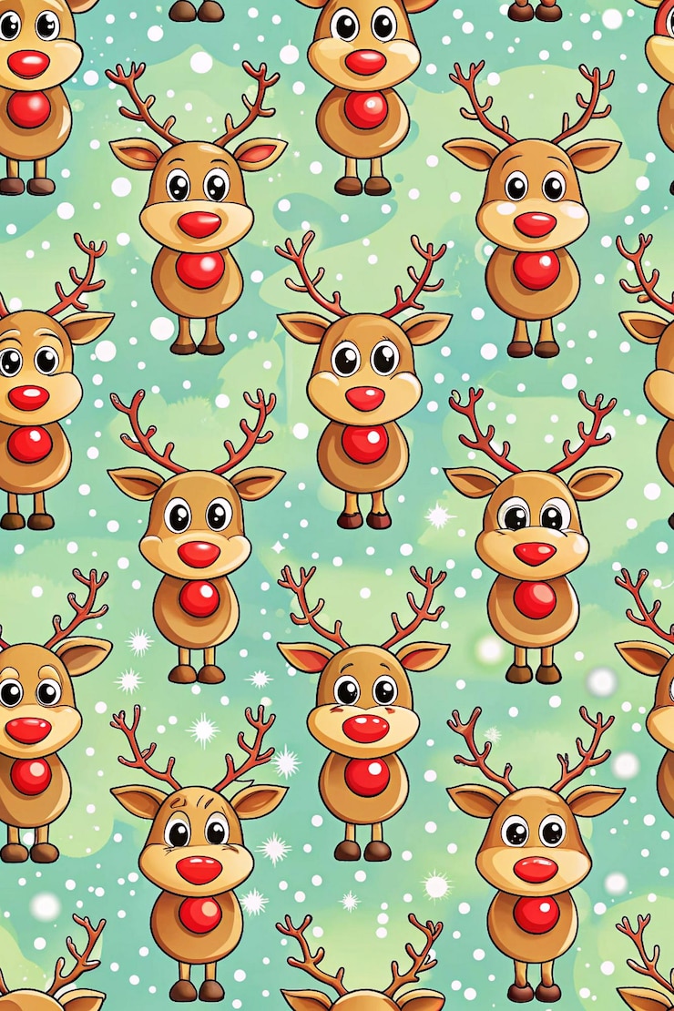 PSD patrón de navidad renos con un fondo de nieve