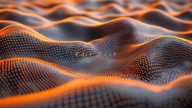 PSD patrón de ondas abstractas naranja y negra