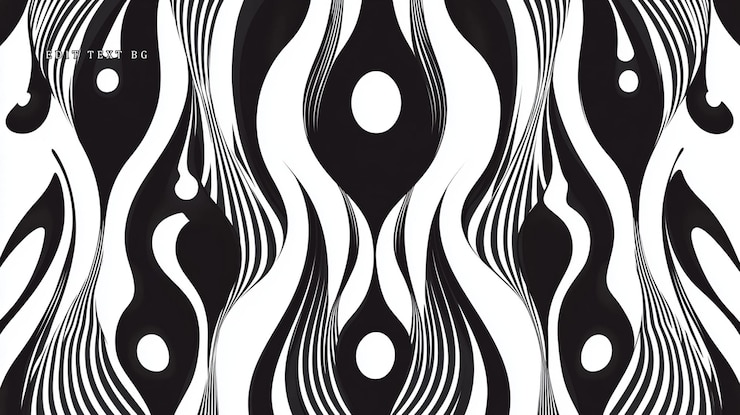PSD patrón ondulado abstracto en blanco y negro con círculos