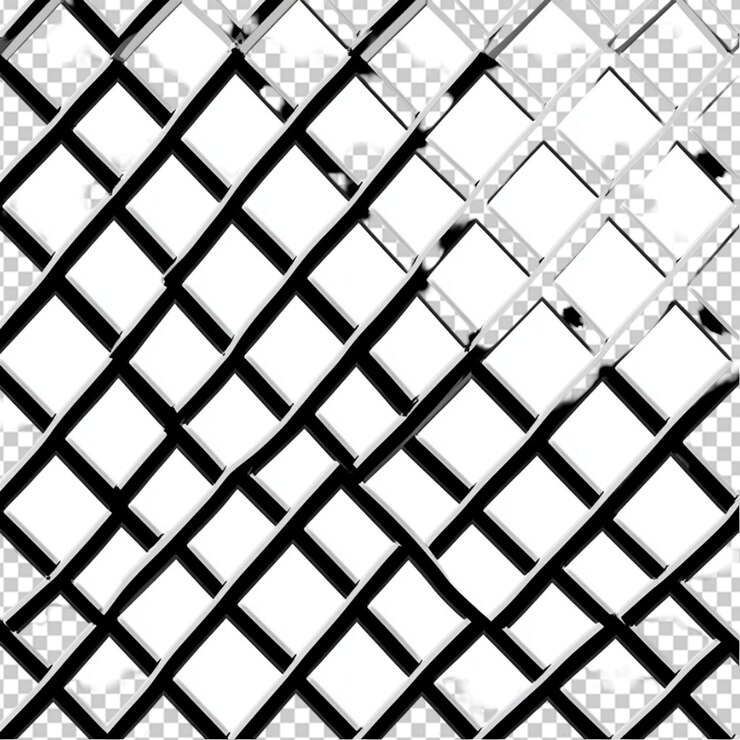 PSD un patrón de parrilla simple blanco y negro limpio sobre un fondo transparente