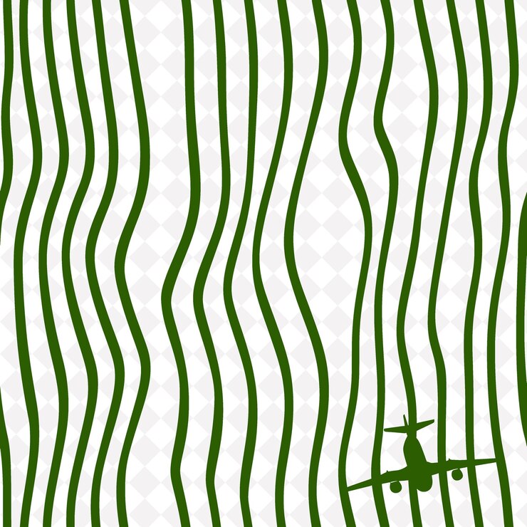 PSD patrón de rayas imperiales con icono de avión y líneas onduladas wi abstracto diseño vectorial de patrones naturales