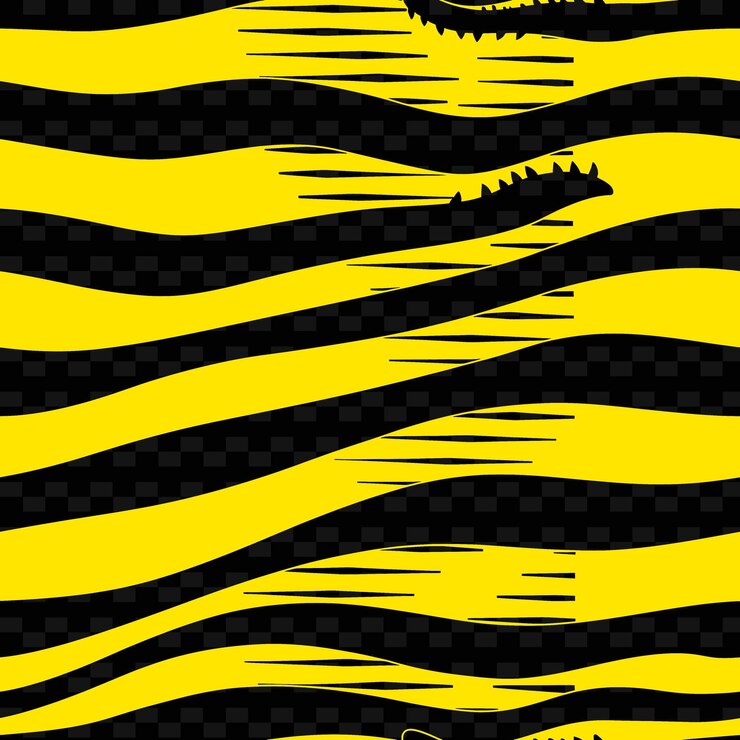 PSD patrón a rayas con un tipo de icono de cocodrilo y líneas en negrita w arte de contorno abstracto inspirado en la naturaleza
