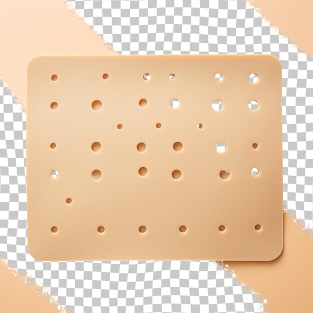 PSD patrón de rejilla en pan rectangular con agujeros fijados en un transparente