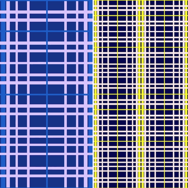 Patrón de tartán escocés que consiste en un vector geométrico abstracto creativo que se cruza con el horizonte