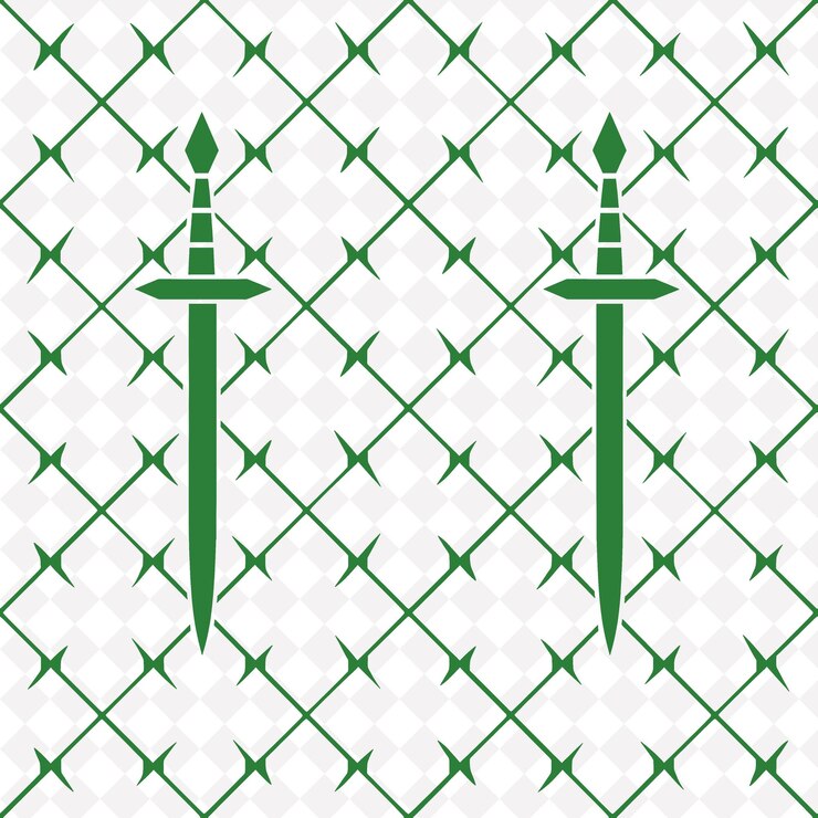 PSD patrón de zigzag de herringbone con icono de espada y líneas discontinuas abstracto diseño vectorial de patrones naturales