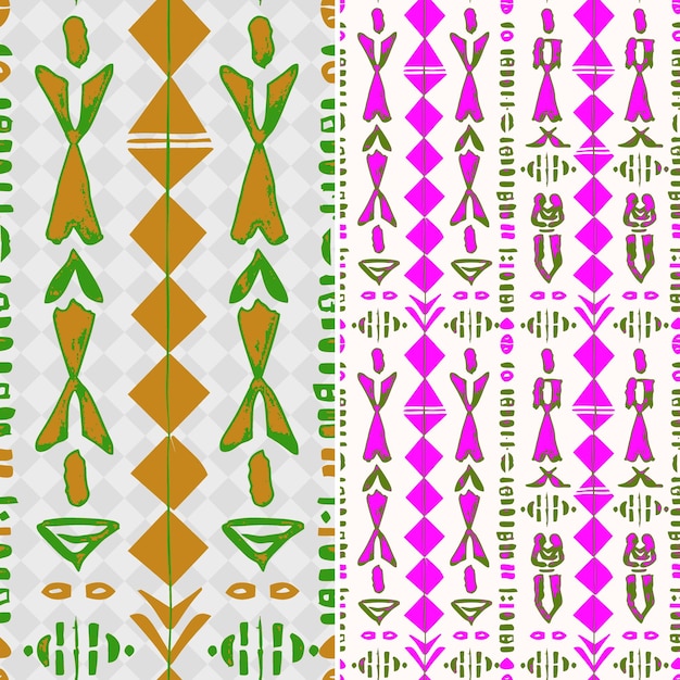 PSD patrones africanos de tela de barro con figuras humanas y intrincados vectores geométricos abstractos creativos