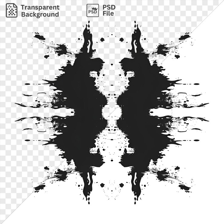 PSD patrones aislados de manchas de tinta símbolo vectorial rorschach negro y blanco un hombre y una mujer en un fondo aislado