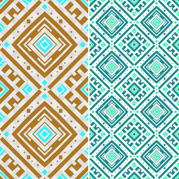 Los patrones de cerámica de Pueblo representados en formas geométricas con el vector geométrico abstracto creativo Ce