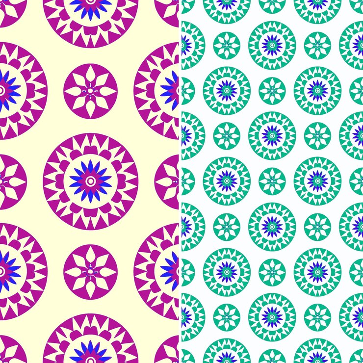 PSD patrones de cerámica pueblo con siluetas circulares diseños abstractos tradicionales de png intrincados