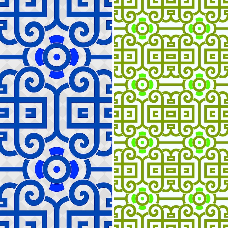 PSD patrones griegos clave con líneas curvas y encerrados en círculos vector geométrico abstracto creativo