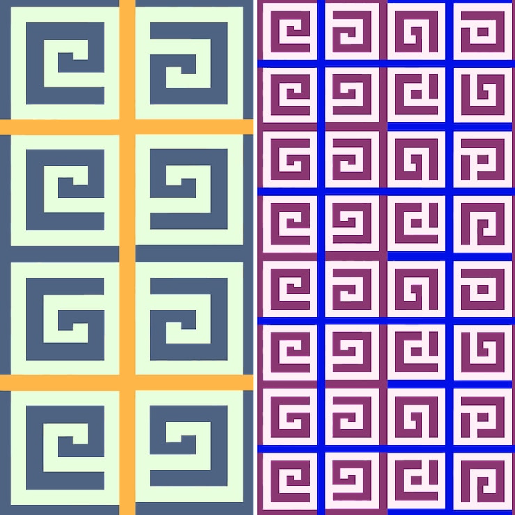 PSD patrones griegos con patrones clave meandros y espirales con g png diseños abstractos tradicionales
