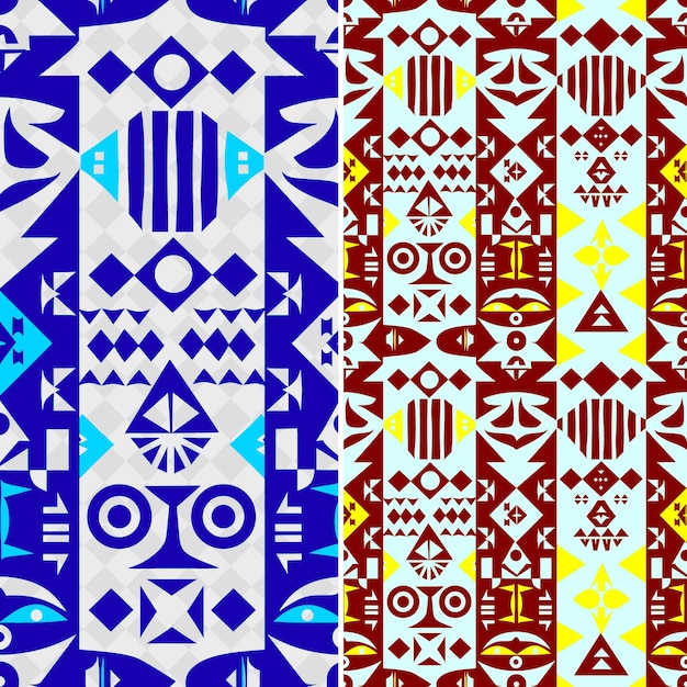 Los patrones de máscaras Vejigante puertorriqueñas con geometría intrincada Vector geométrico abstracto creativo