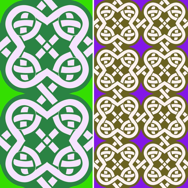 PSD patrones de nudos celtas con bucles y espirales entrelazados i vector geométrico abstracto creativo