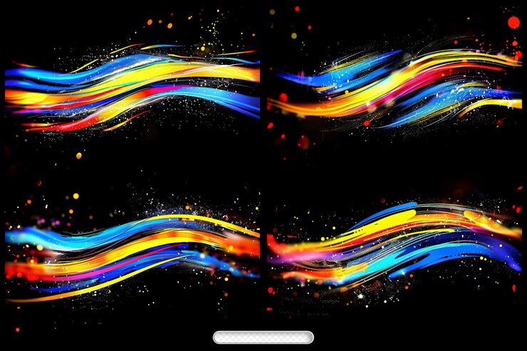 PSD patrones de ondas coloridas con transparencia para fondos y diseños digitales