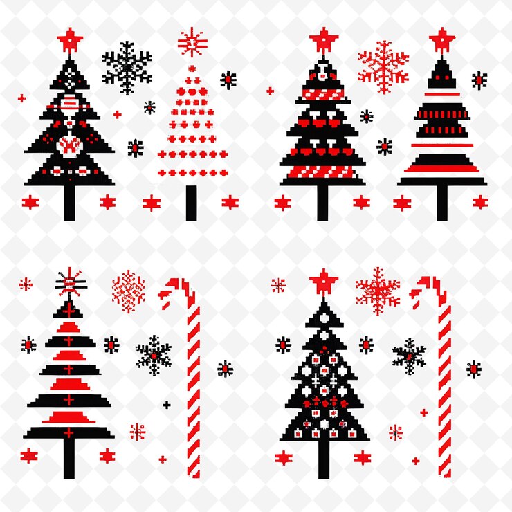 PSD patrones de punto cruzado cosidos a mano a2 con caña de caramelo borderli png colecciones de decoración de navidad lindas