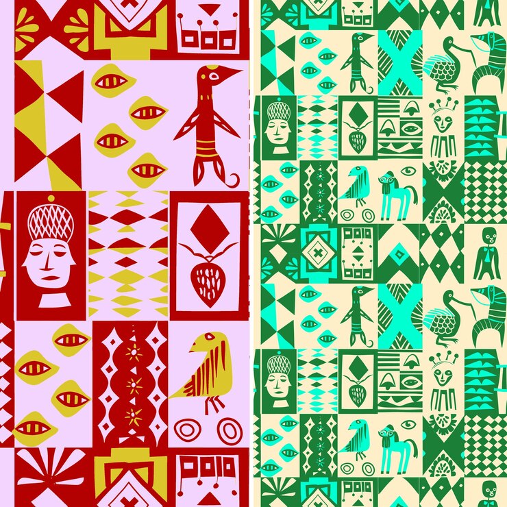 PSD patrones shona de zimbabue con dibujos abstractos de higos humanos y animales png diseños abstractos tradicionales
