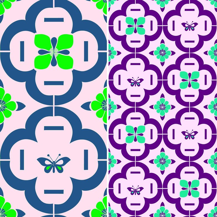 PSD patrones taiwaneses con motivos aborígenes, flores de ciruela y diseños abstractos tradicionales de papúa nueva guinea