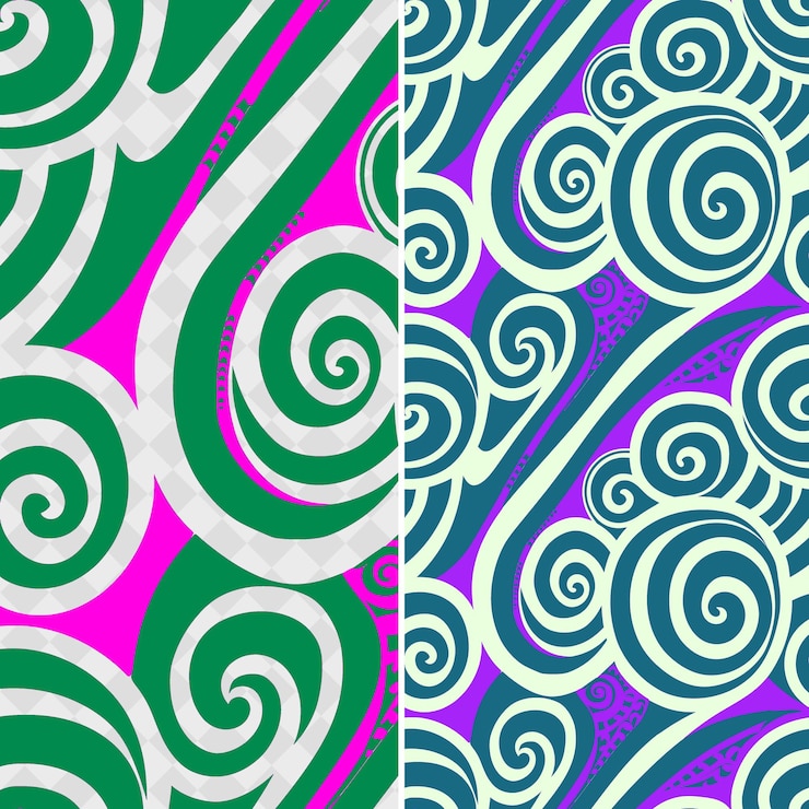 PSD patrones de tatuaje maorí con líneas en espiral y delimitadas por recta vector geométrico abstracto creativo
