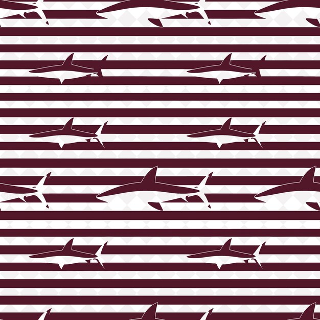 Pattern rayé Swanky avec une sorte d'icône de requin et de ligne en gras Abstrait Pattern naturel Conception vectorielle