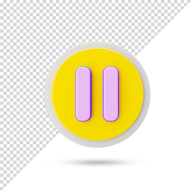 Pause 3D-Symbol transparent 3D gerendert 3D-Symbol und Zeichen