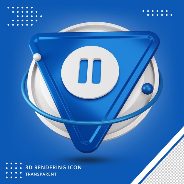 Pausensymbol im 3D-Rendering