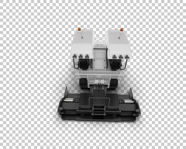 El pavimentador de asfalto aislado en el fondo de la ilustración de renderización 3D