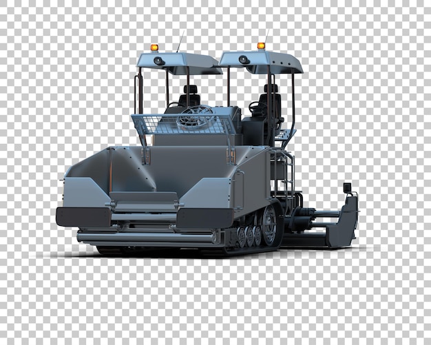 El pavimentador de asfalto aislado en el fondo de la ilustración de renderización 3D