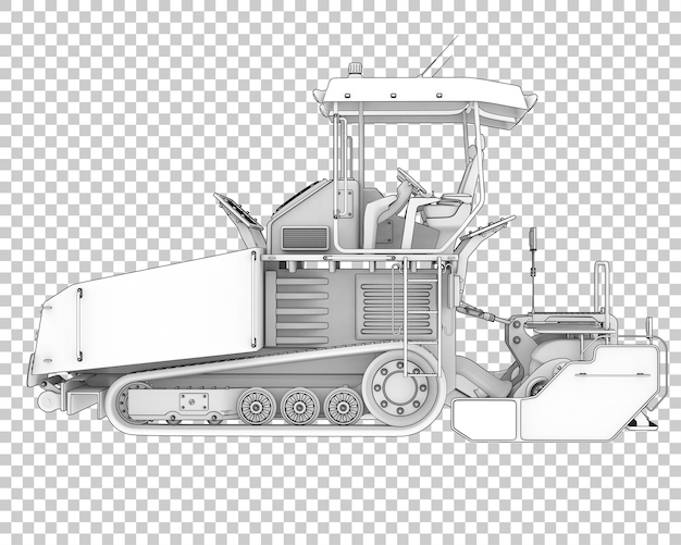 PSD pavimentadora de asfalto na ilustração de renderização 3d de fundo transparente