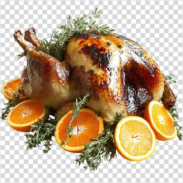 Pavo asado con naranjas y hierbas