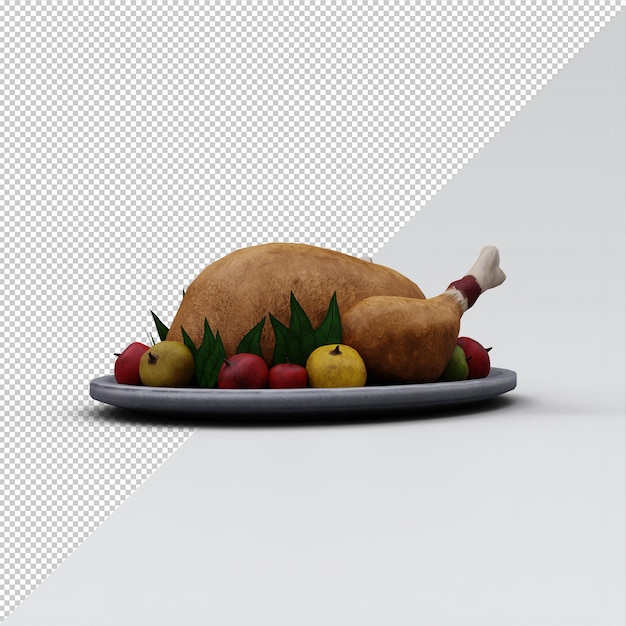 pavo navideño con manzanas