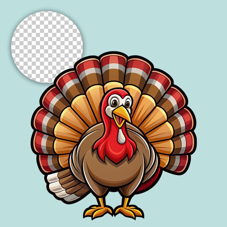 PSD el pavo pavo mirando en un fondo transparente