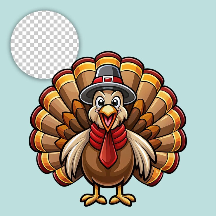 PSD el pavo pavo mirando en un fondo transparente