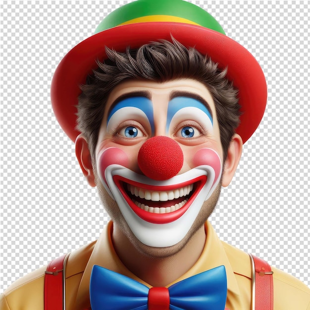 PSD un payaso con una cara de payaso y una camisa que dice payaso en él