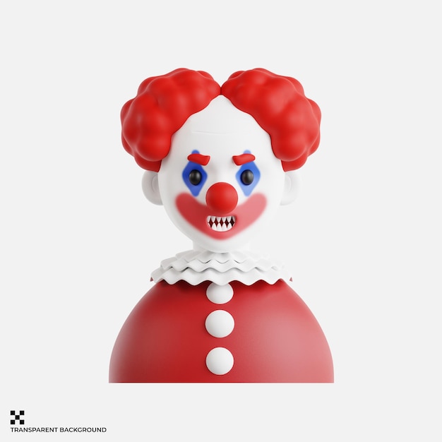 El payaso de nariz roja con los dientes aterradores y el cabello rojo