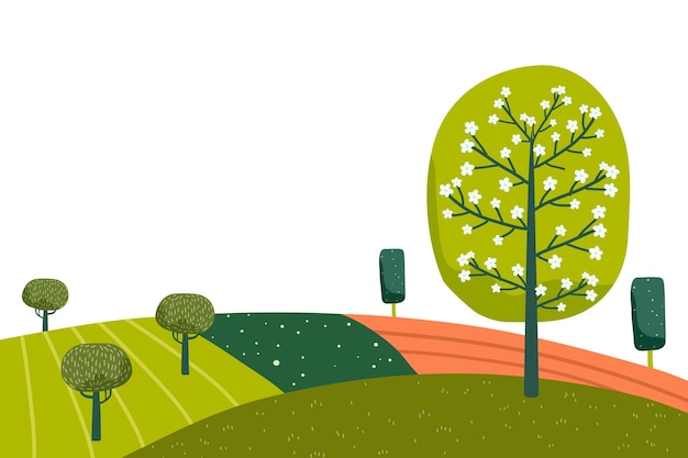 Paysage d'arbres isolé