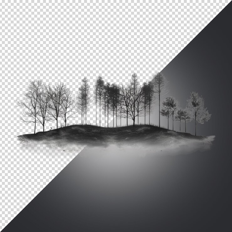 PSD paysage isolé sur fond blanc