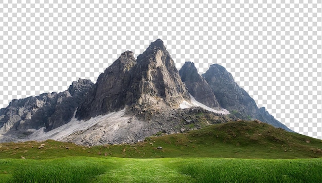 PSD paysage de montagne isolé sur un fond transparent rendering 3d de haute qualité