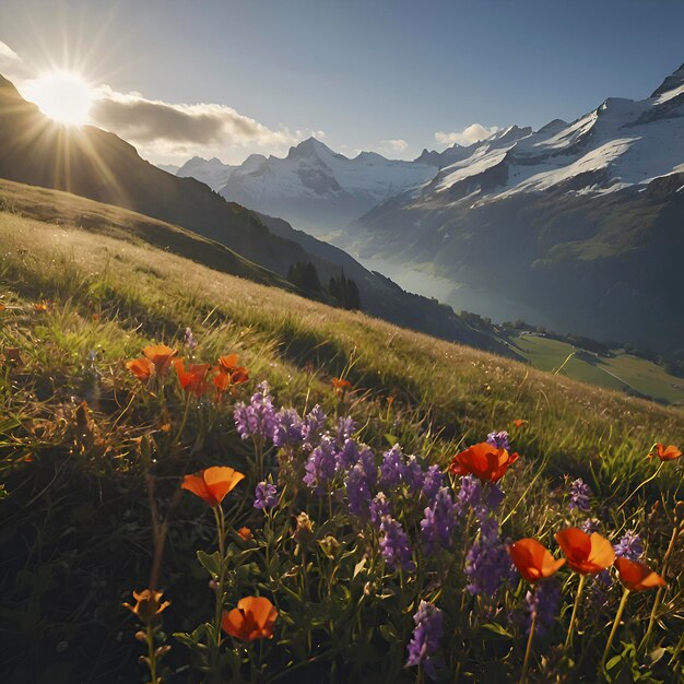 PSD paysage de montagne suisse