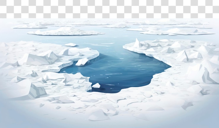PSD paysage de la png au pôle nord en plein air glacier