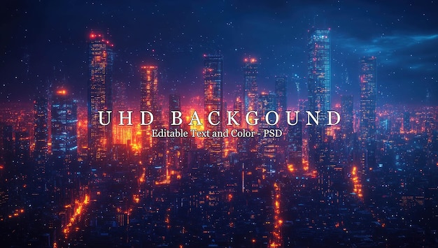 Le paysage urbain futuriste la nuit