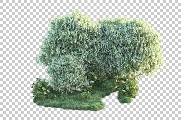 Paysage Vert Isolé Sur Fond Transparent Illustration De Rendu 3d