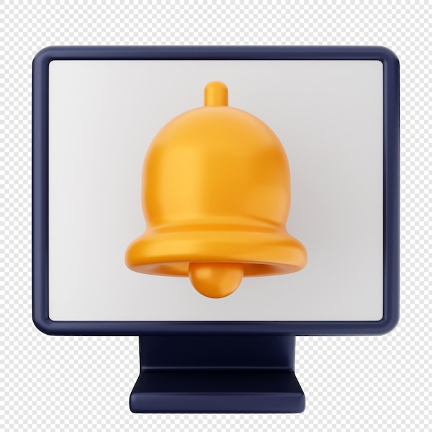 PC de la campana de notificación en 3D