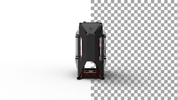 pc case front view with shadow 3d render