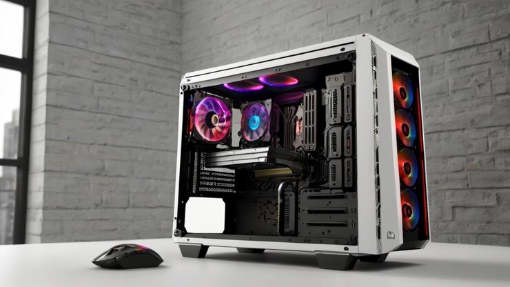 PSD pc de juegos con fondo transparente