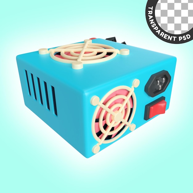 PC Power Supply 3D Illustration Icon